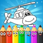 coloring pages for children: transport android application logo